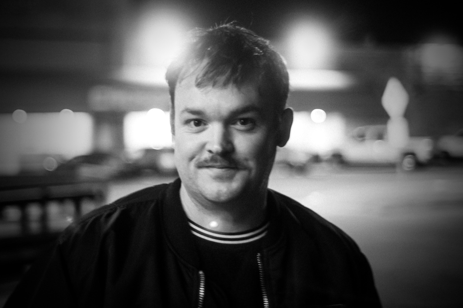 Portrait of Ben Davis, shot on film at night
